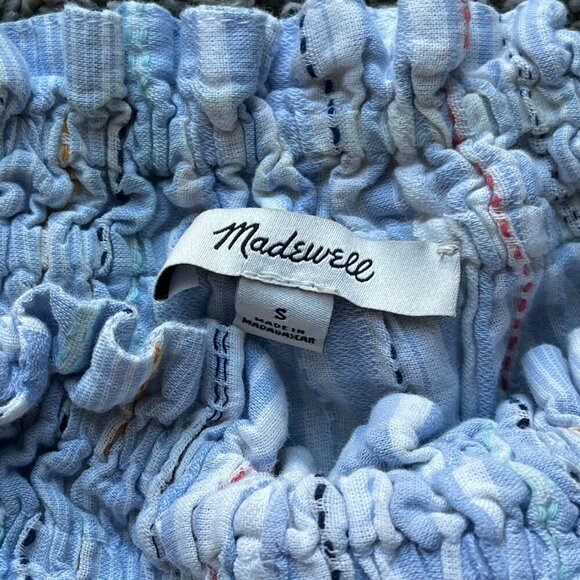 Madewell Romper Womens Small Blue White Striped Layered Adjustable Strap Artsy - Picture 2 of 6